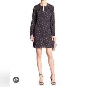 Banana Republic Bird Print Charocal Dress Size Large